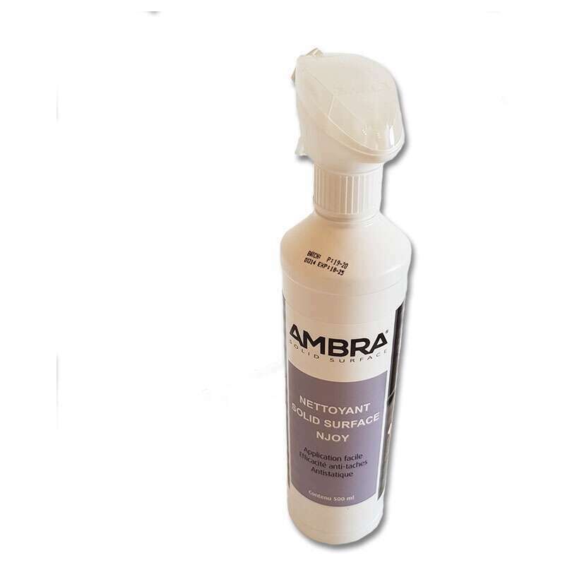 foto del prodotto detergente njoy per superfici solide, corian, pietra sintetica ambra