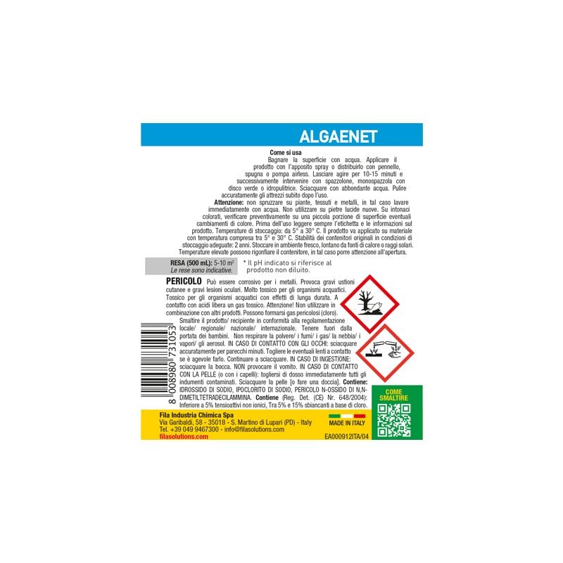 foto del prodotto detergente rapido per esterni fila algae net 500 ml anti alghe