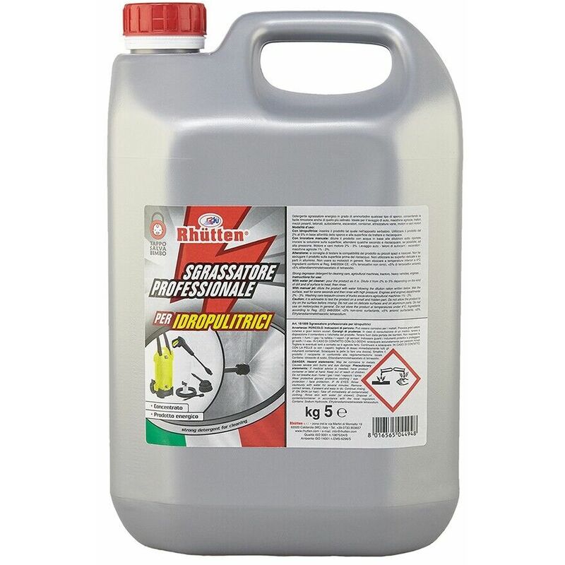 foto del prodotto detergente sgrassatore idropulitrici rhutten professionale super potente da 5 lt