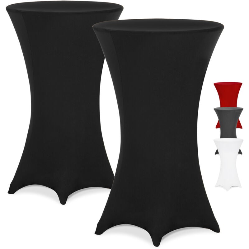 foto del prodotto detex 2x copritavolo da bar vari colori lavabile rivestimento per tavoli alti bistr elastico 80 85cm, rosso set of 2 black en , 60 de 