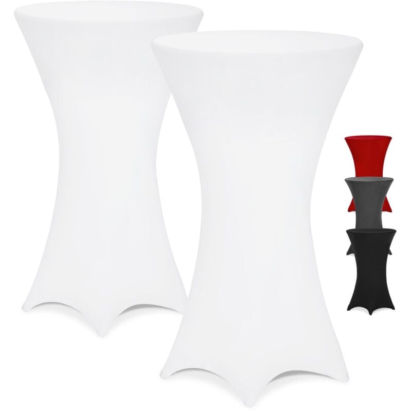 foto del prodotto detex 2x copritavolo da bar vari colori lavabile rivestimento per tavoli alti bistr elastico 80 85cm, rosso set of 2 white en , 60 de 