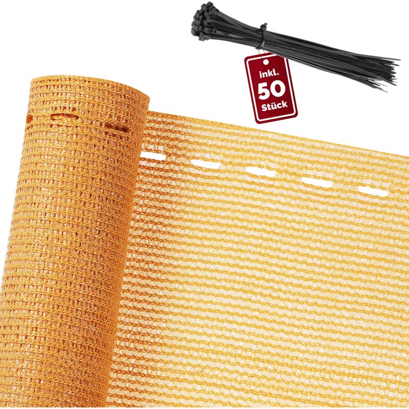 foto del prodotto detex - schermo per la privacy rete ombreggiante per balcone recinzione 10m beige 1x10 m (de)