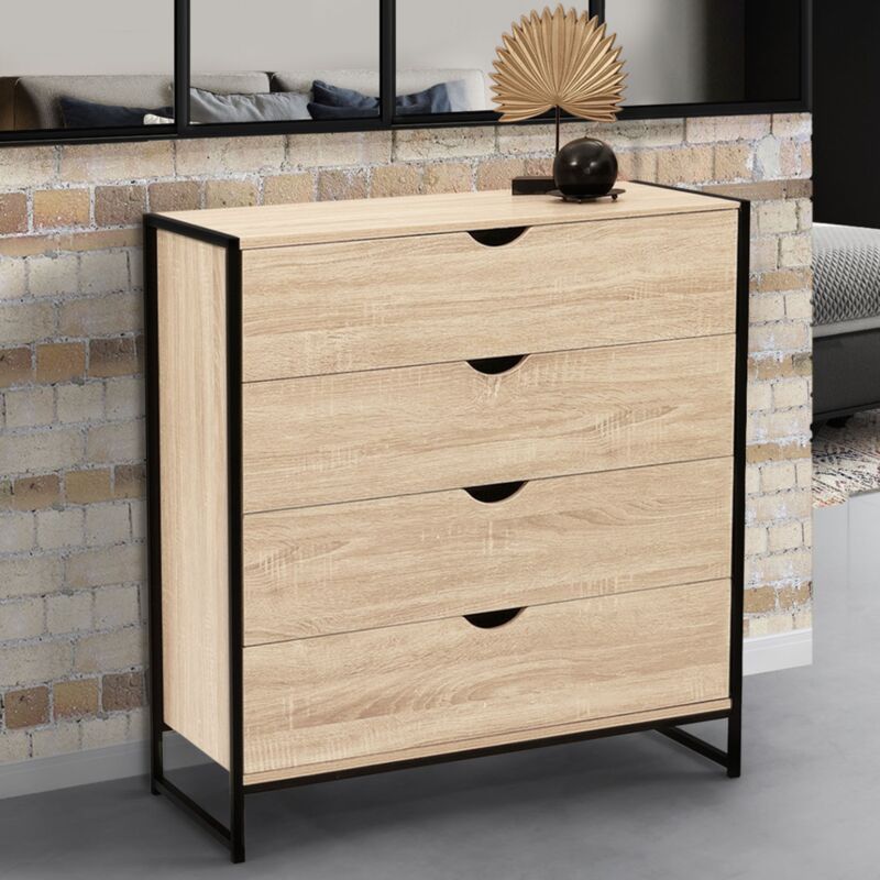 foto del prodotto detroit cassettone a 4 cassetti da 80 cm design industriale