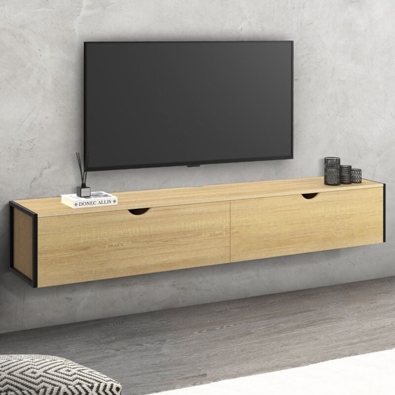 foto del prodotto detroit mueble tv suspendido 2 puertas dise o industrial 180 cm