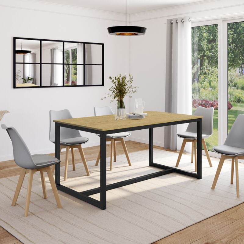 foto del prodotto detroit tavolo da pranzo rettangolare di design industriale per 8 persone 150 cm