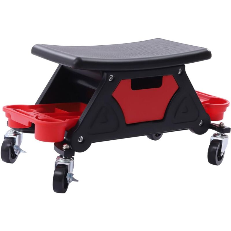 foto del prodotto dettagli seduta, sgabello meccanico con ruote, mobile rolling creeper sedile o sedia, organizer per attrezzi per la pulizia della cera per la casa