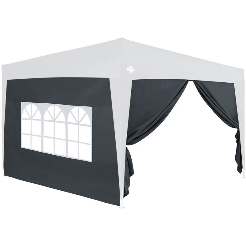foto del prodotto deuba 2x pareti laterali gazebo capri chiusure laterali padiglione pieghevole tenda da festa tenda da giardino antracite