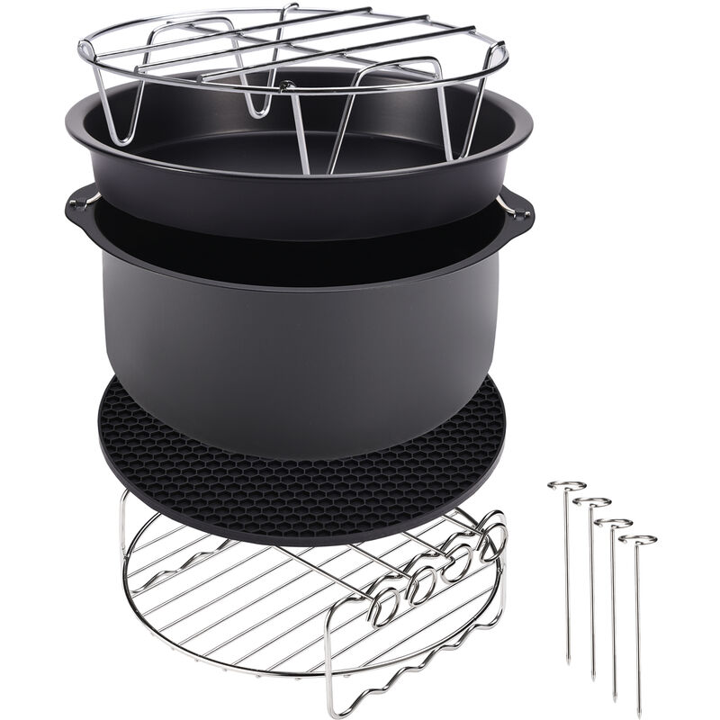 foto del prodotto deuba accessori per friggitrice ad aria calda 6,5l friggitrice ad aria calda 9 pz. cestello pane vassoio per pizza