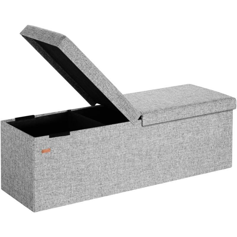 foto del prodotto deuba casaria cassapanca con coperchio pieghevole baule pouf poggiapiedi xl light grey en 