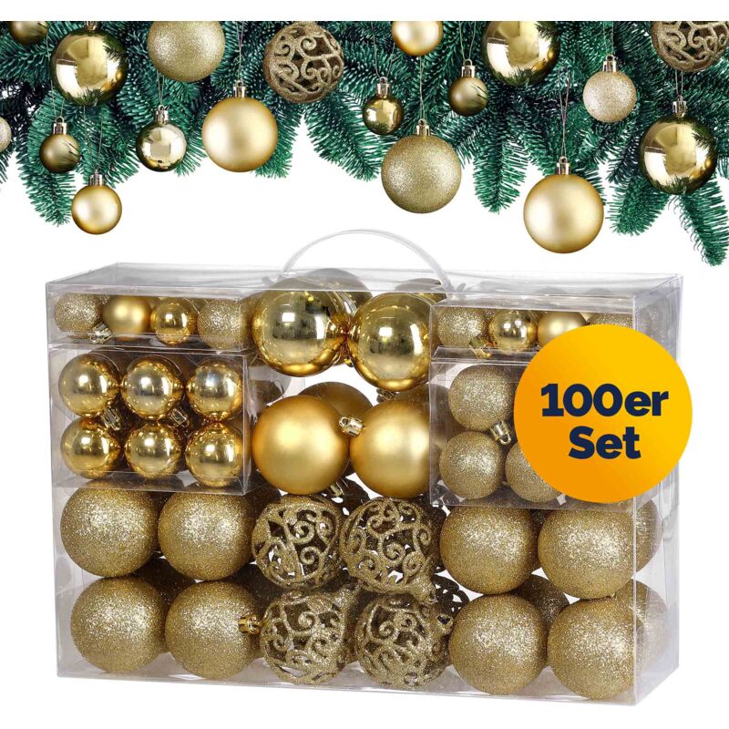 foto del prodotto deuba casaria set di palline di natale composto da varie fantasie varie quantit varie taglie gold de 