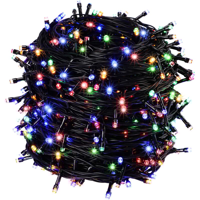 foto del prodotto deuba catena di 700 luci led 14m multicolor per esterni interni con 8 funzioni di illuminazione ghirlanda luminosa per albero di natale addobbi