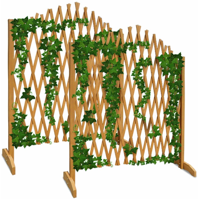 foto del prodotto deuba griglia a parete da giardino set a scelta traliccio grigliato per rampicanti in legno 200 cm recinzione estensibile da esterno per rose
