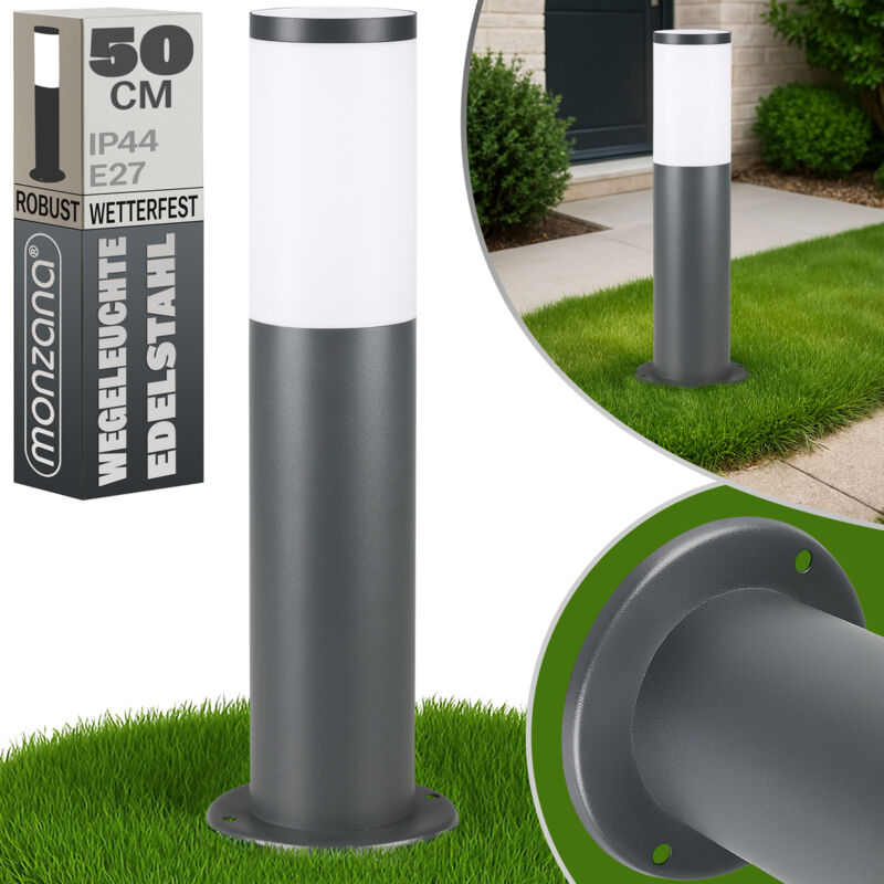 foto del prodotto deuba monzana lampada per vialetto acciaio inox attacco e27 luce esterni paletto illuminazione sentiero piantana esterno anthrazit de 