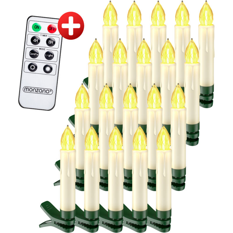 foto del prodotto deuba monzana led candele per albero di natale a batteria bianco caldo colorato set di 20 30 candele per albero di natale con timer a batteria