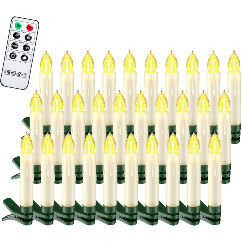 foto del prodotto deuba monzana led candele per albero di natale a batteria bianco caldo colorato set di 20 30 candele per albero di natale con timer a batteria