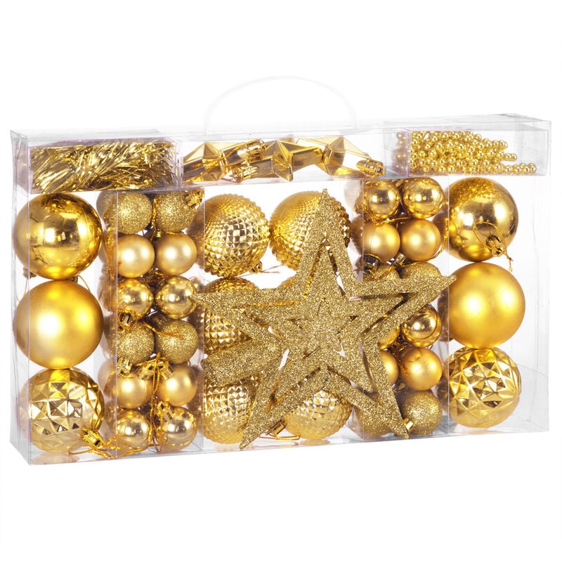 foto del prodotto deuba set di palline di natale composto da varie fantasie varie quantit varie taglie gold de 