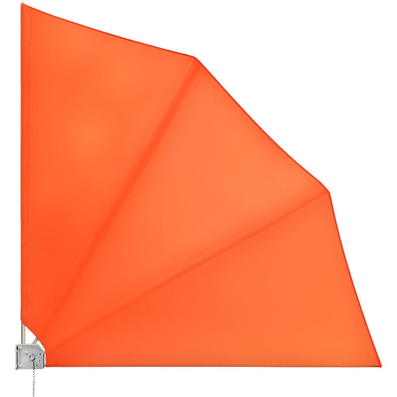 foto del prodotto deuba tenda da balcone a ventaglio supporto per parete 140x140cm protezione dal sole privacy colore a scelta arancione