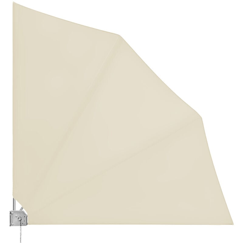 foto del prodotto deuba tenda da balcone a ventaglio supporto per parete 140x140cm protezione dal sole privacy colore a scelta beige