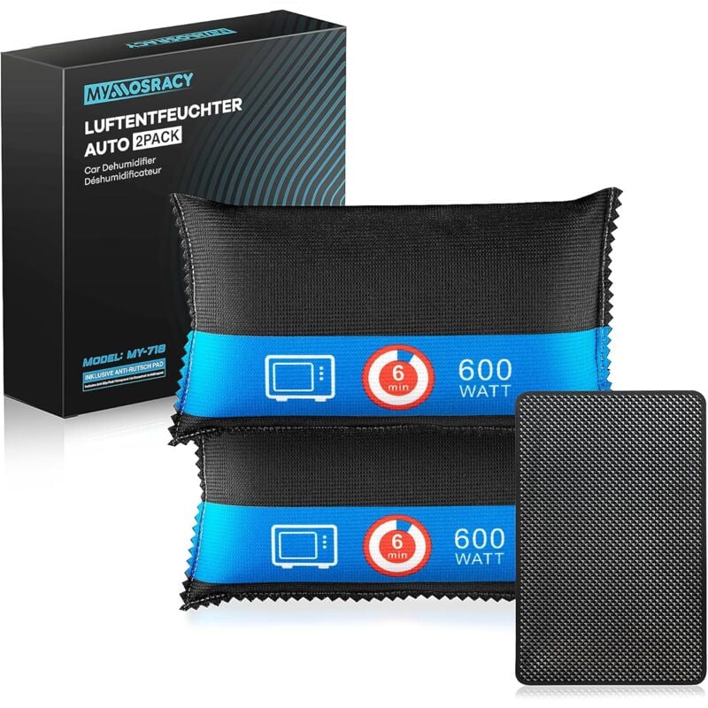 foto del prodotto deumidificatore, anti umidit auto sacchetto riutilizzabile da 2x400g, gel di silice contro umidit , condensa, odori, anti perdita, deumidificatore
