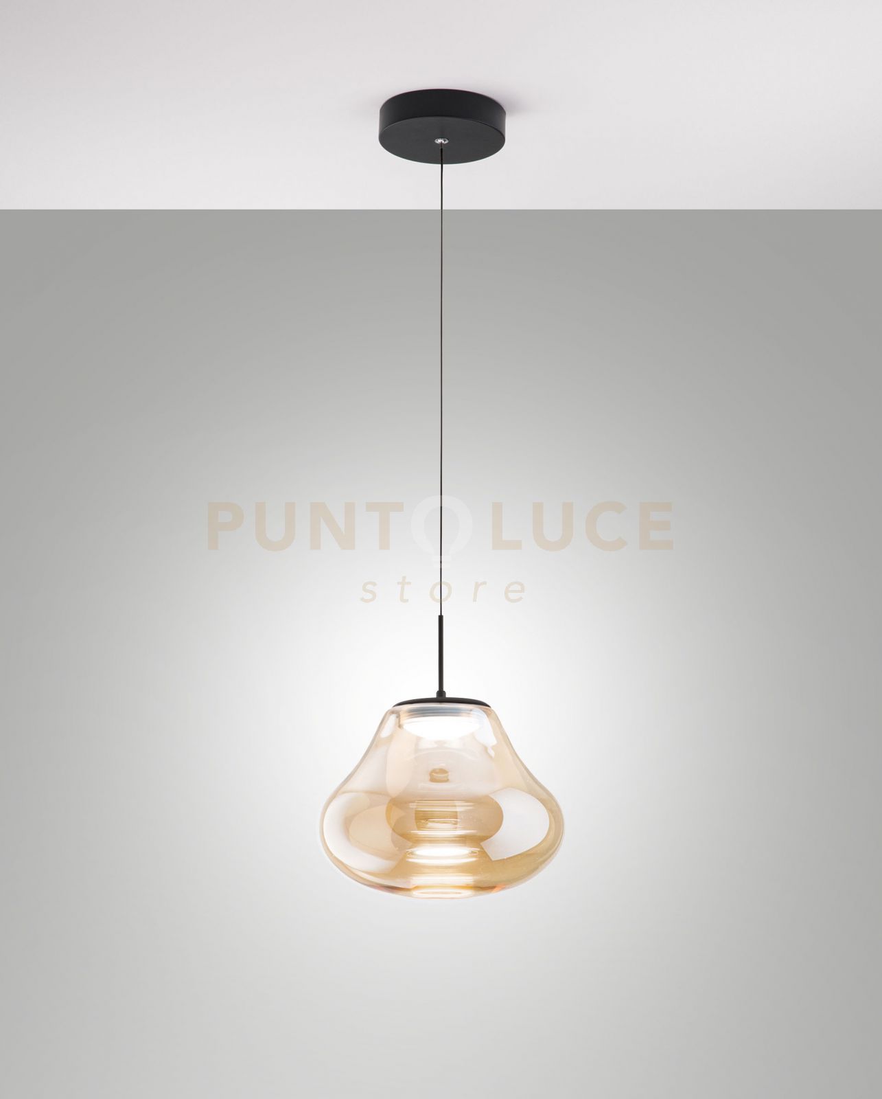 foto del prodotto deva sospensione 1 luce ambra a led cct 2700k 3000k 4000k 14w 1510 lm dimmerabile