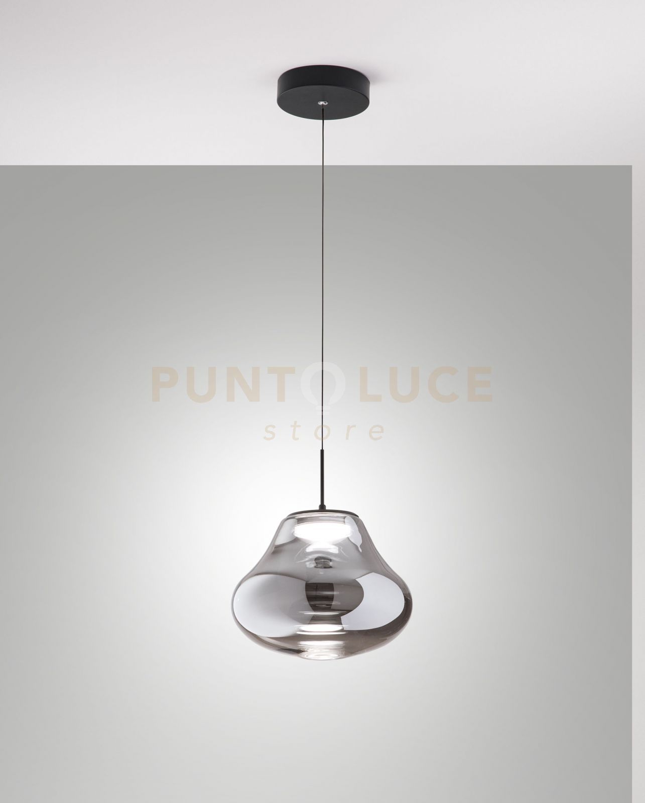 foto del prodotto deva sospensione 1 luce fume 39 a led cct 2700k 3000k 4000k 14w 1510 lm dimmerabile