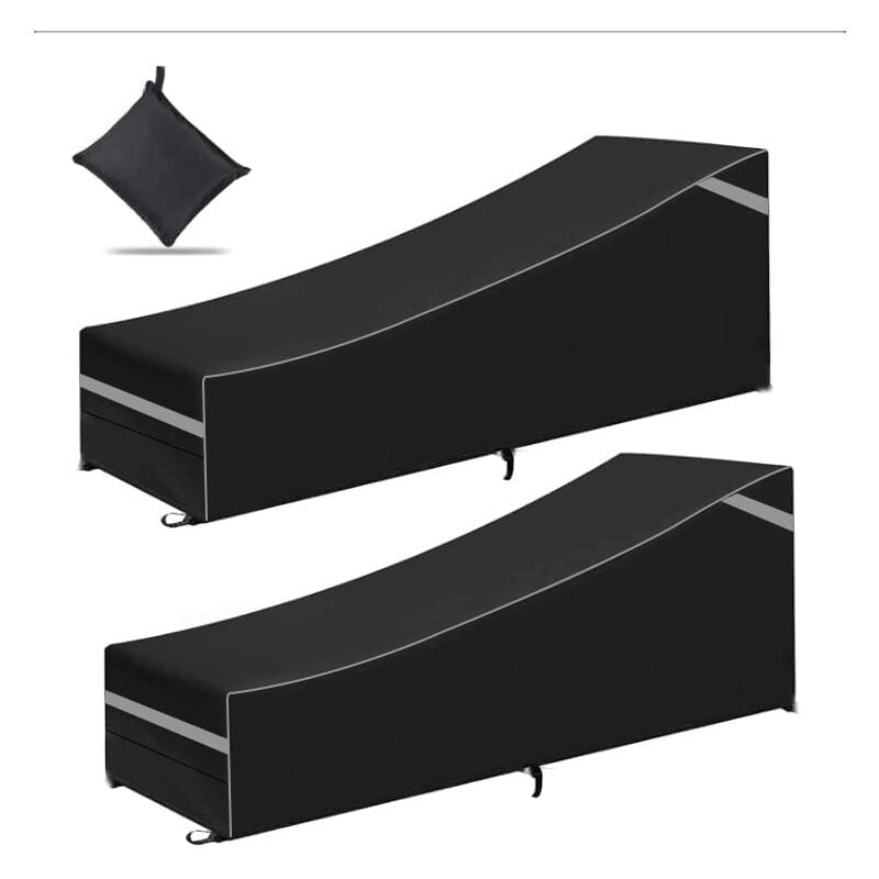 foto del prodotto devenirriche 2 fodere per sdraio da giardino, 200 x 75 x 40 70 cm, impermeabili e antivento in tessuto oxford 210d per chaise longue per chaise