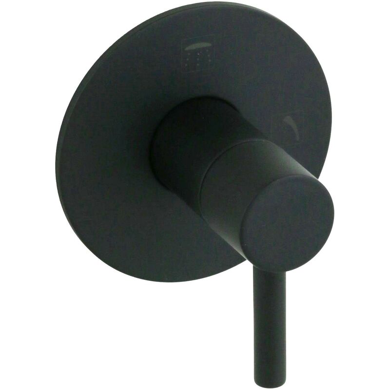 foto del prodotto deviatore ad incasso a due vie in colore nero opaco porta bini 07502np nero opaco