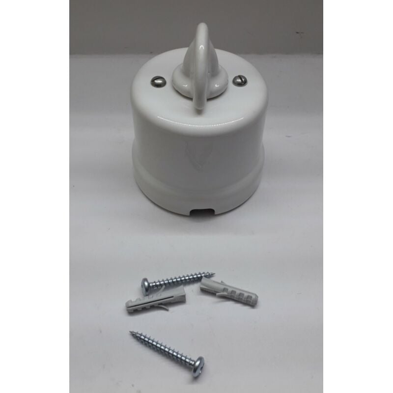 foto del prodotto deviatore rotativo in ceramica porcellana vintage art9007 ir bi fai bianco