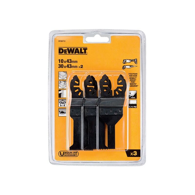 foto del prodotto dewalt 3 lame per multicutter multimateriale dt20713