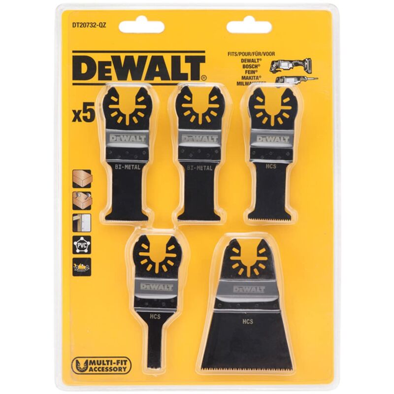 foto del prodotto dewalt 5 lame de set de multi tool saw