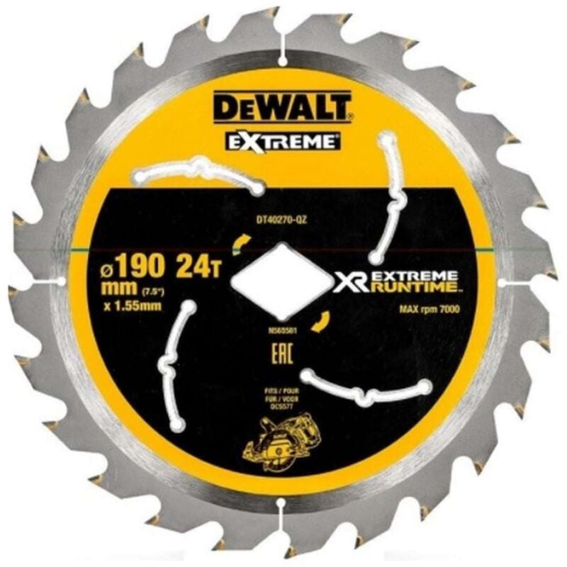 foto del prodotto dewalt accessori disco da taglio 190 mm, 24 denti dt40270