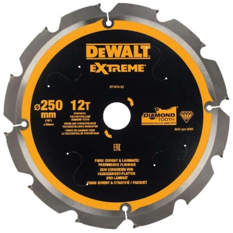 foto del prodotto dewalt accessori disco da taglio 250x30 mm, 12 denti dt1474