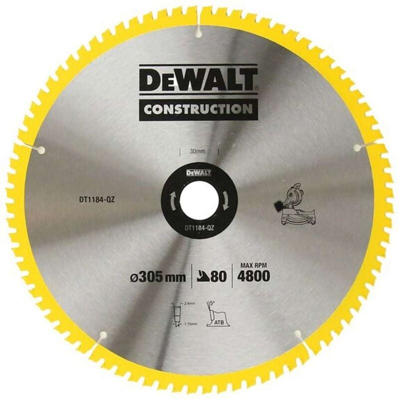 foto del prodotto dewalt accessori disco da taglio 305x30 mm, 80 denti dt1184