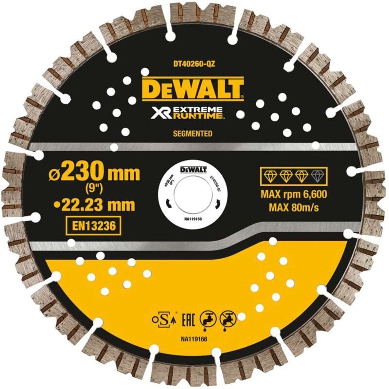foto del prodotto dewalt accessori disco da taglio diamantato per cemento 230x22,23 mm dt40260