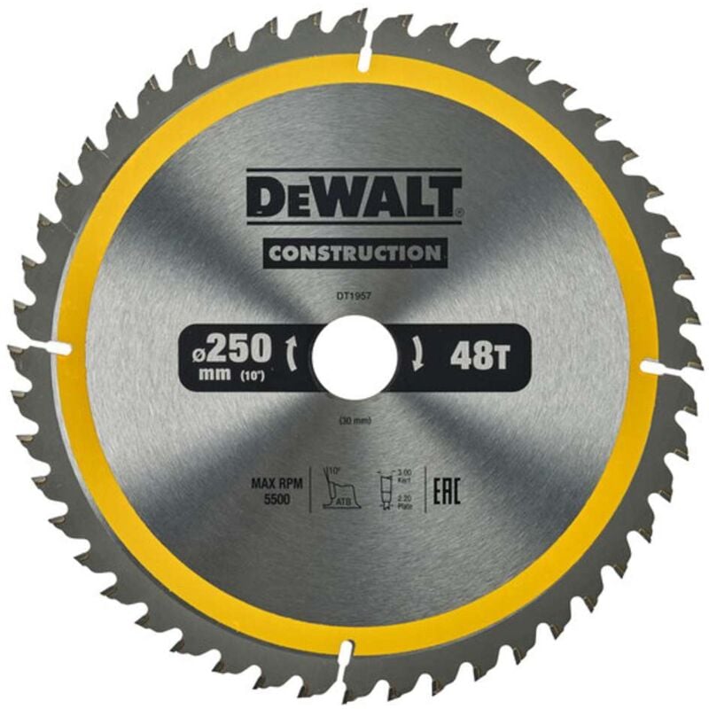 foto del prodotto dewalt accessori disco da taglio diamantato per materiali edili, 250x30 mm dt1957