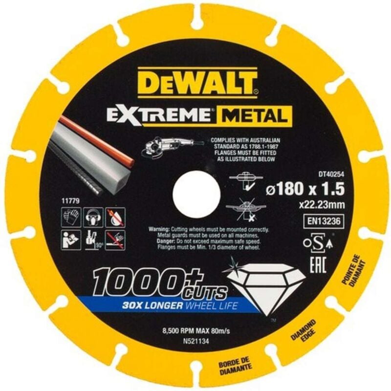 foto del prodotto dewalt accessori disco da taglio diamantato per metallo 180x22,2 mm dt40254