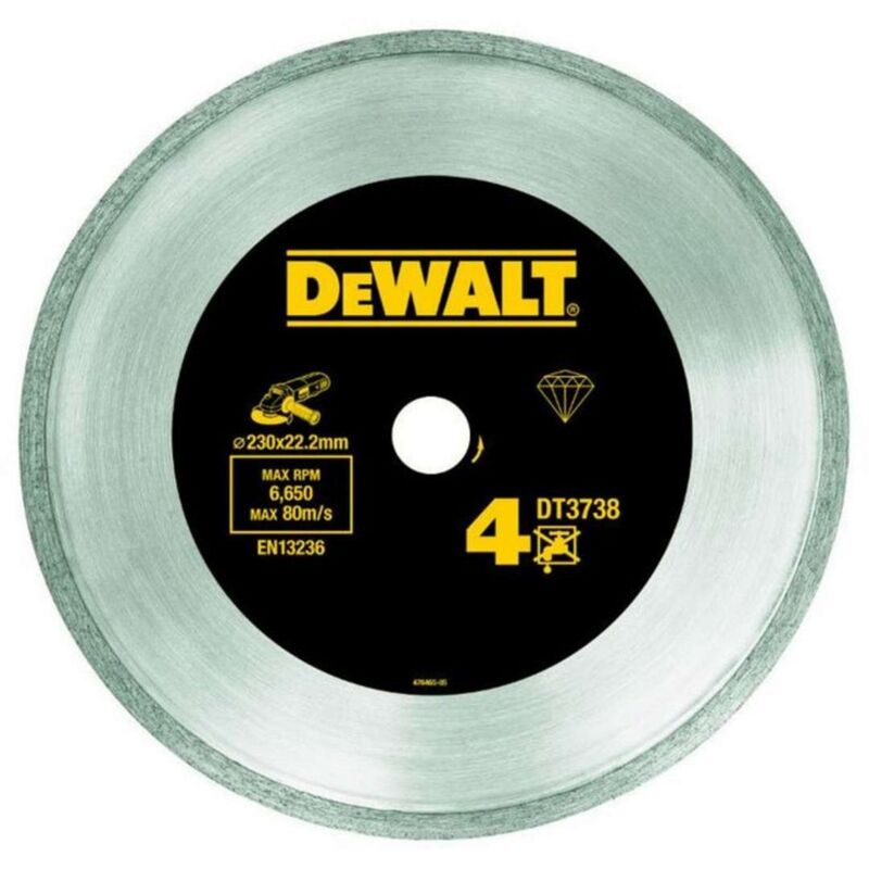 foto del prodotto dewalt accessori disco da taglio diamantato per piastrelle 230x22,2 mm dt3738