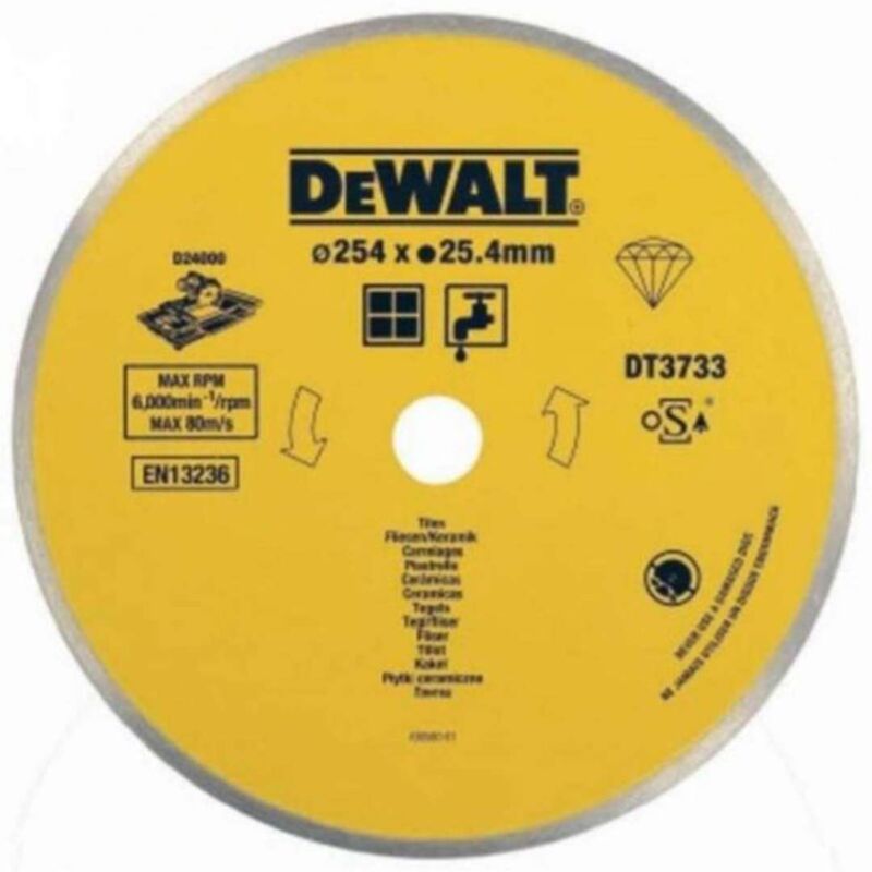 foto del prodotto dewalt accessori disco da taglio per materiali duri 254x25,4 mm dt3734
