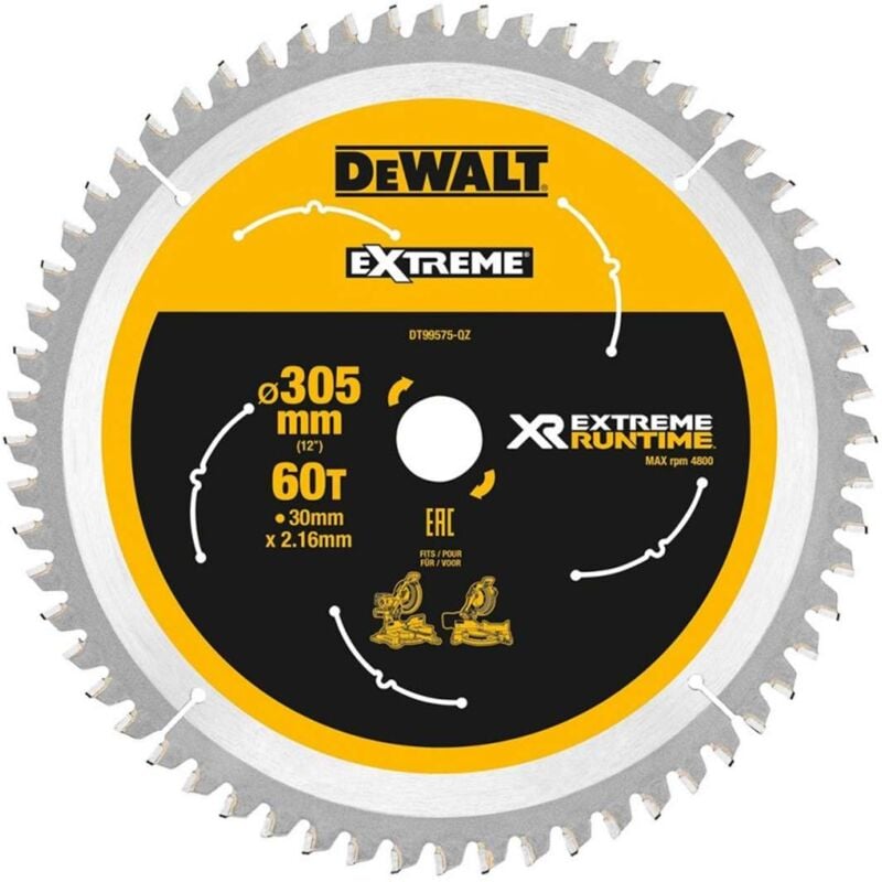 foto del prodotto dewalt accessori disco da taglio per sega per legno 305x30 mm, 60 denti dt99575