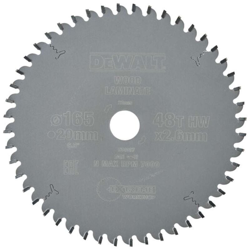 foto del prodotto dewalt accessori lama circolare per legno 165x20 mm, 48 denti dt4087