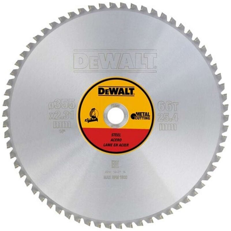 foto del prodotto dewalt accessori lama da sega per acciaio 355x25,4 mm, 66 denti dt1926