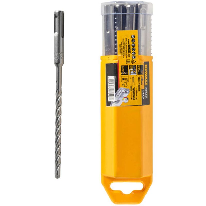 foto del prodotto dewalt accessori set di 10 punte da trapano per muratura sds plus, diametro 6 mm dt8956