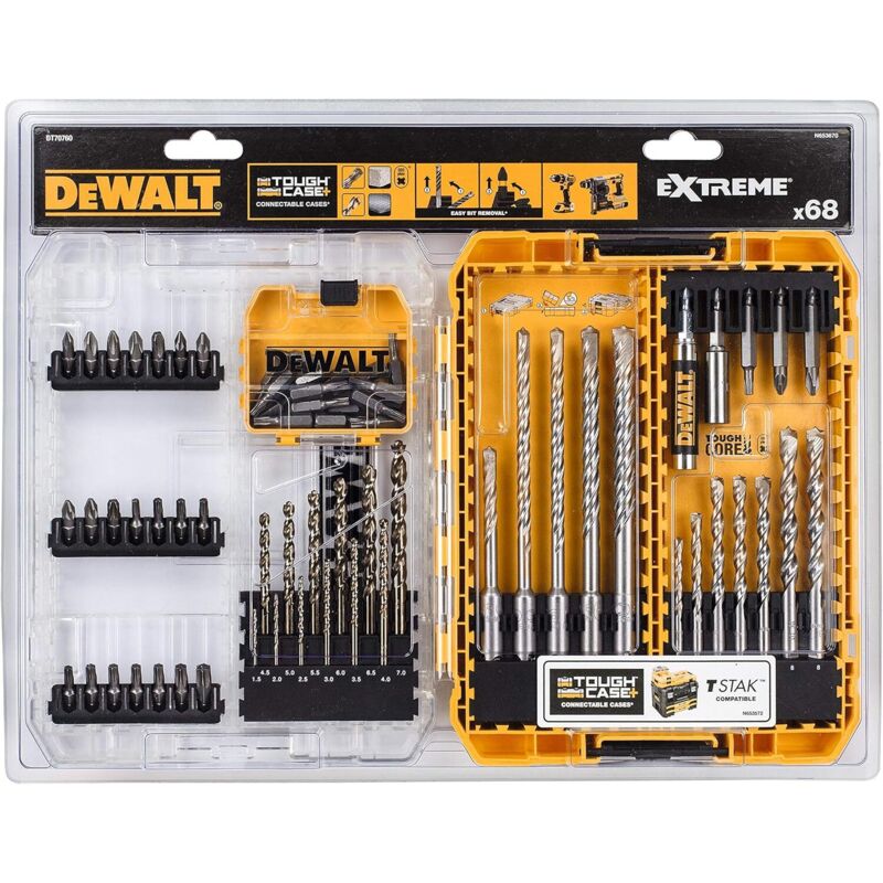 foto del prodotto dewalt - accessori - set di punte e bit per trapano da 68 pezzi dt70760