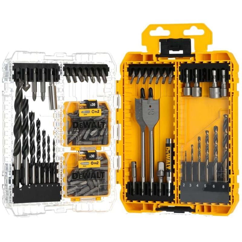 foto del prodotto dewalt accessori set tough case di punte e inserti per trapano, 100 pz dt70784