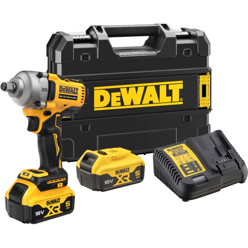foto del prodotto dewalt avvitatore a impulsi a batteria dcf891p2t 2x 5,0 ah caricabatterie in scatola tstak