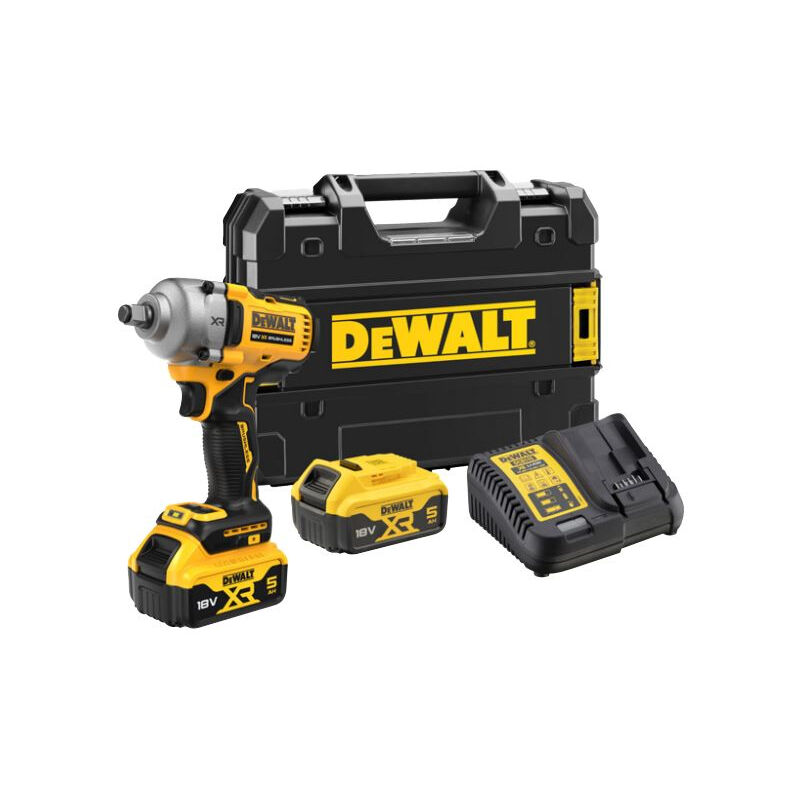 foto del prodotto dewalt avvitatore a impulsi brushless xr 18v 5,0ah anello di sicurezza dcf891p2t qw