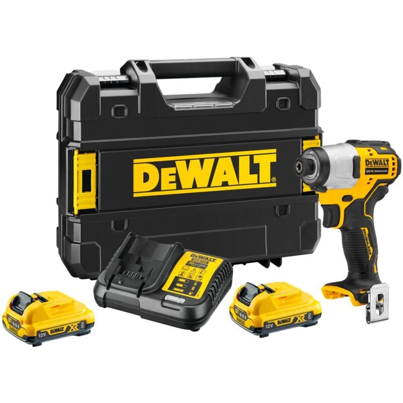 foto del prodotto dewalt avvitatore a impulsi senza spazzole xr 12v 2ah li ion dcf801d2 qw