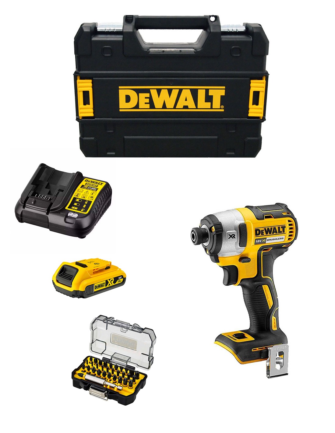 foto del prodotto dewalt avvitatore ad impulsi dcf887d1t 1 x 2,0 ah dcb107 tstak ii set di 32 bits avvitamento impact torsion 8435587922674