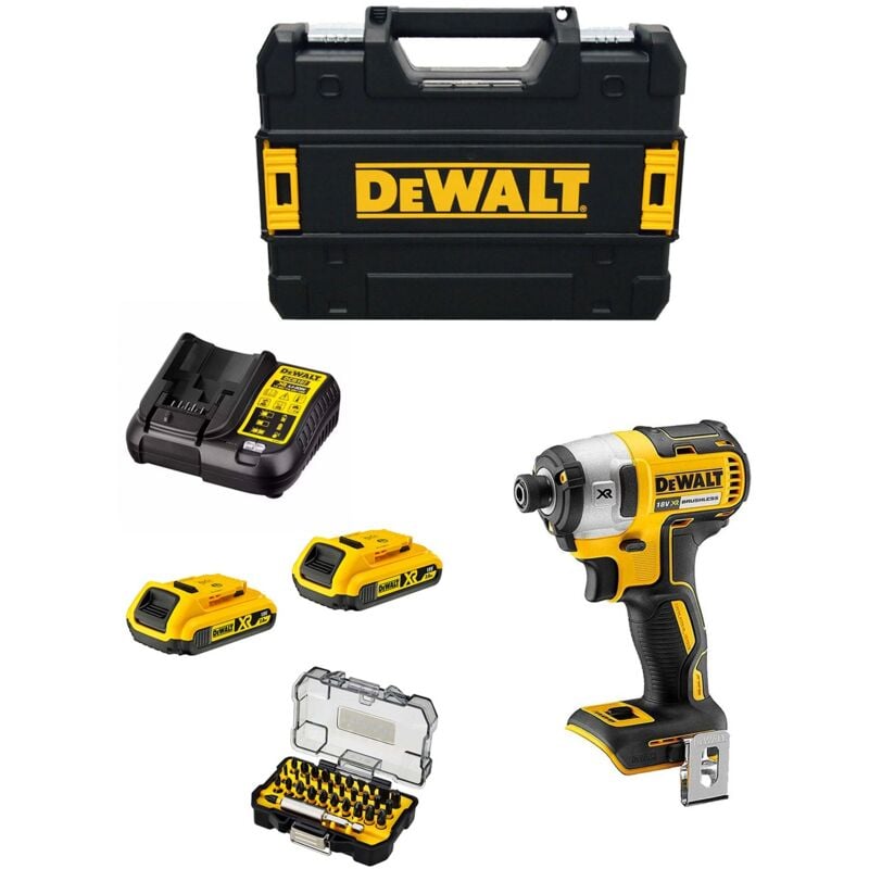 foto del prodotto dewalt avvitatore ad impulsi dcf887d2t 2 x 2,0 ah dcb107 tstak ii set di 32 bits avvitamento impact torsion