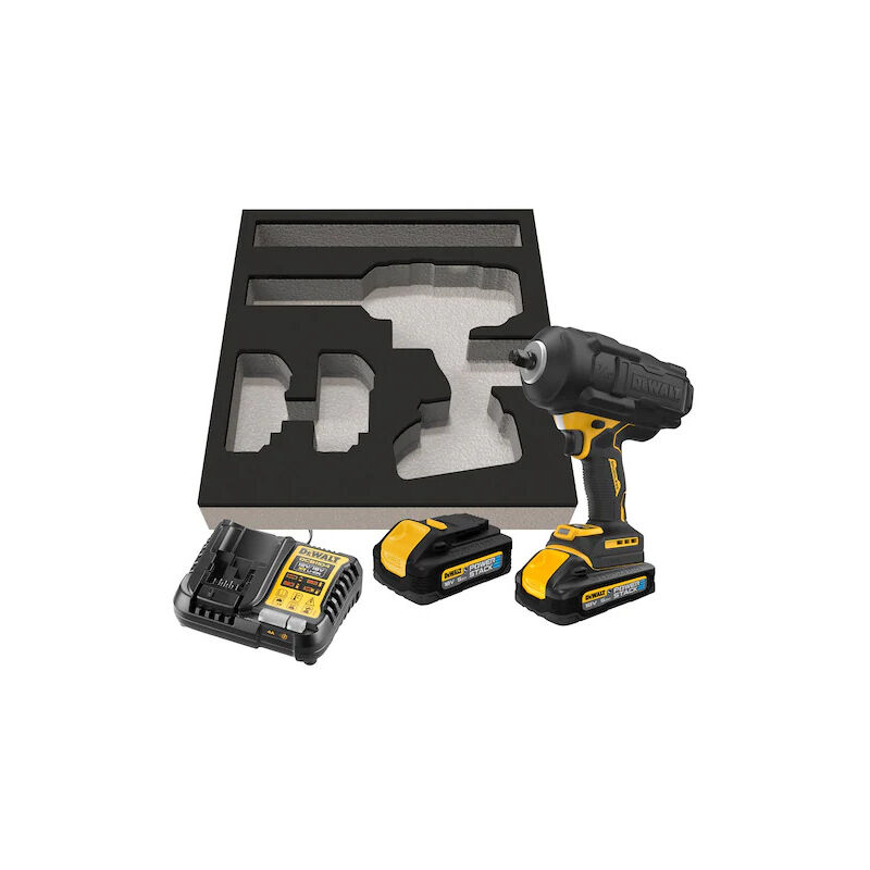 foto del prodotto dewalt avvitatore ad impulsi xr 18v 1 2 2 batterie powerstack da 5,0 ah dcf961h2g qw